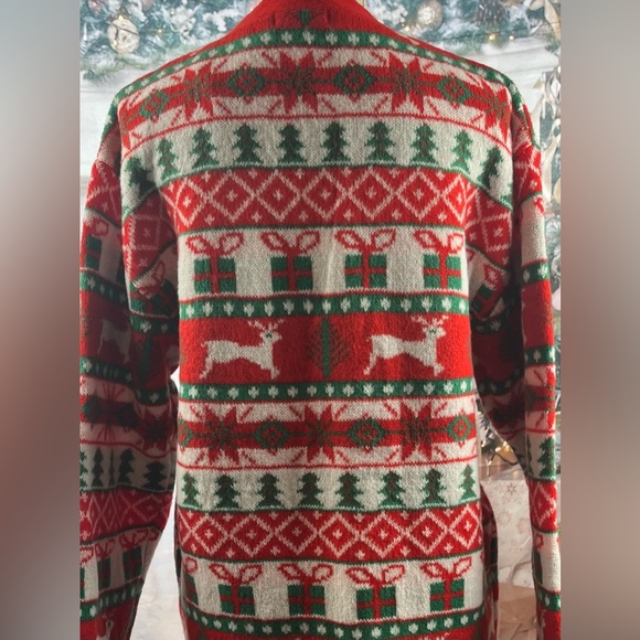 Merry Christmas by Poof Size:L Women Open Front  Holiday Cardigan  Multi Color - Picture 4 of 11